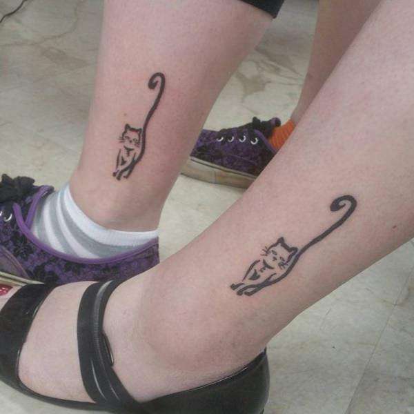 Tatuaje madre e hija gatitas