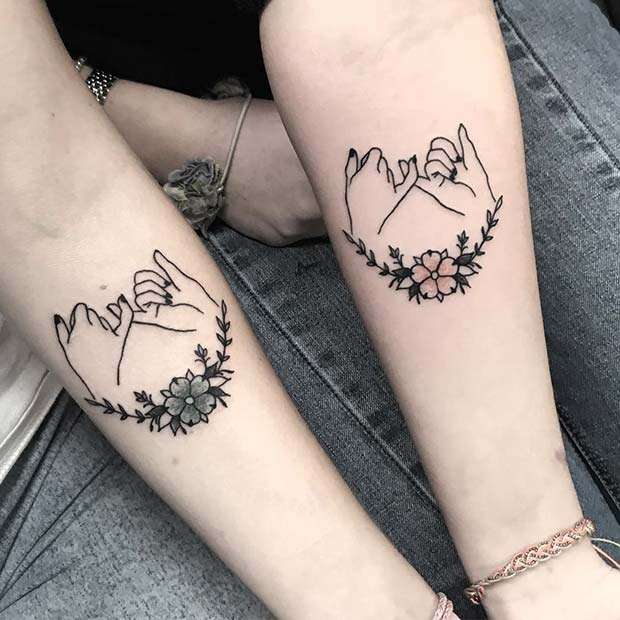 Tatuaje de mejores amigas - meñiques