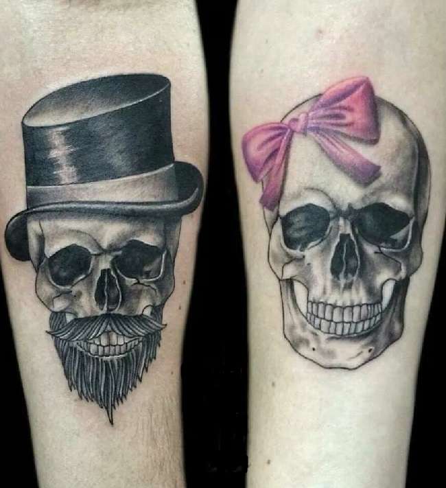 Tatuaje de calavera en pareja