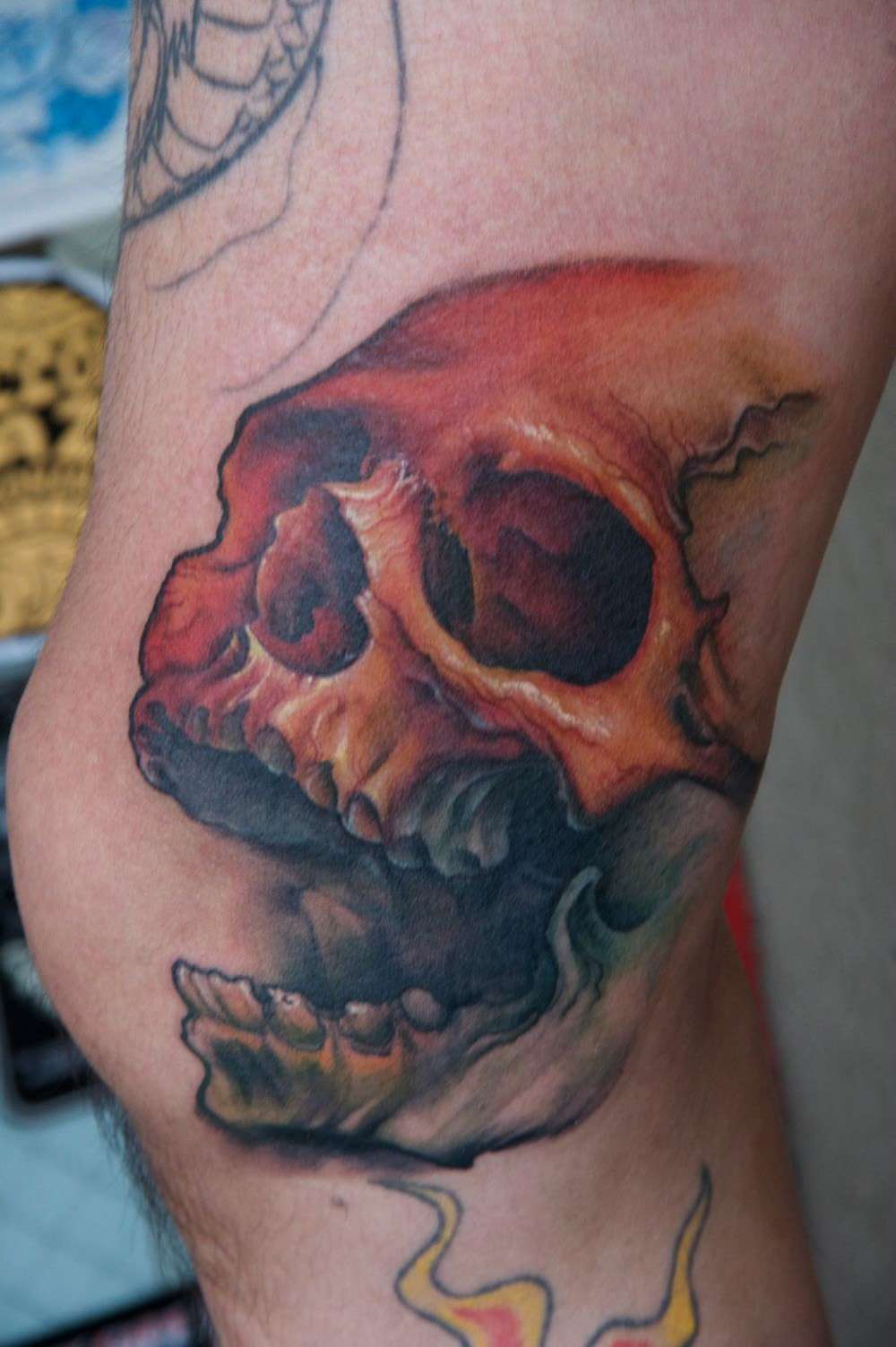 Tatuaje de calavera en colores