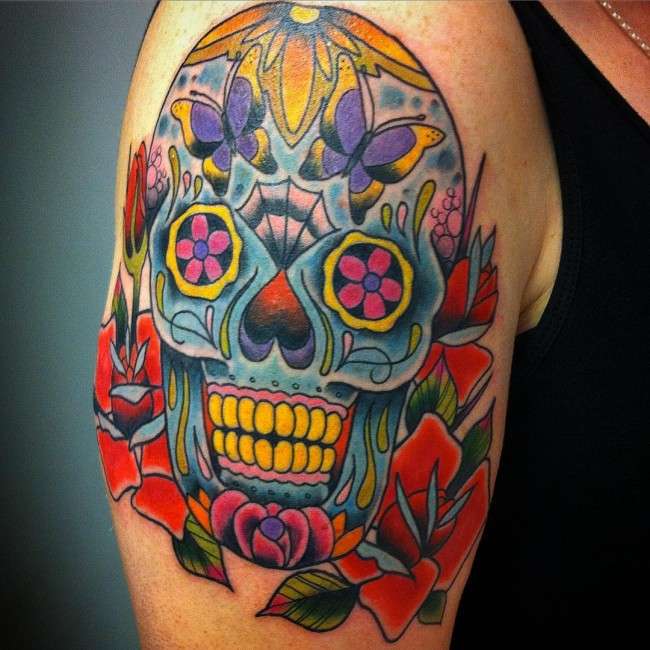 Tatuaje de calavera Old School