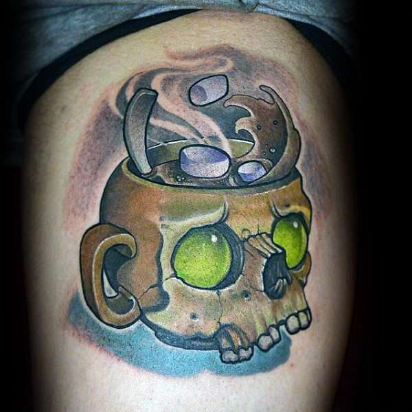 Tatuaje de calavera New School
