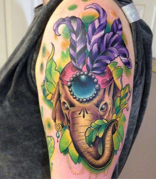 Tatuaje de elefante New School