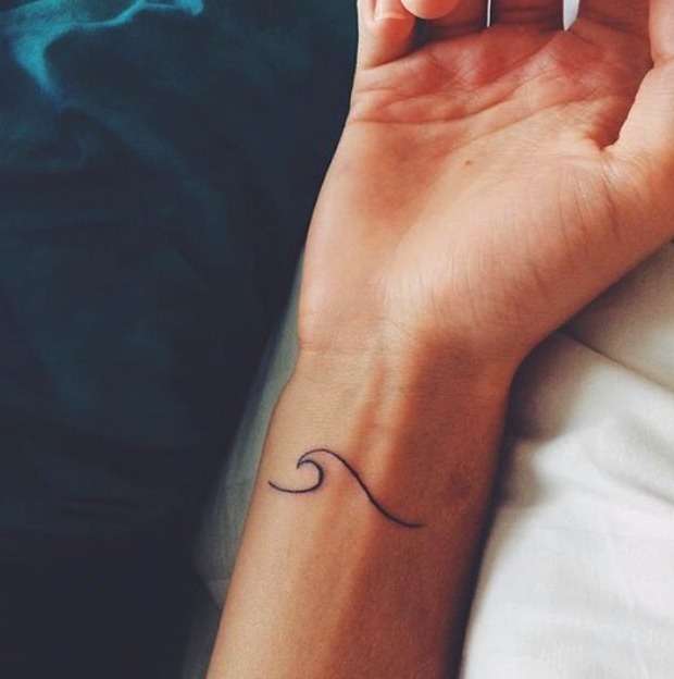 Tatuajes en la muñeca: ola